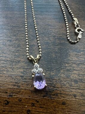 Oval Amethyst gold plated necklace